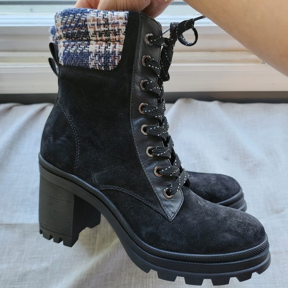 NWOT Veronica Beard Westport Water Resistant Black Suede Boots - Size 10 - Picture 6 of 14